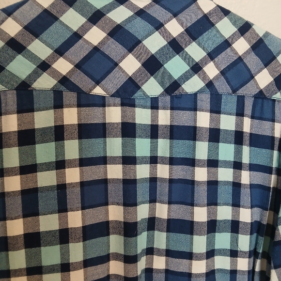 Jachs Girlfriend Bea 100% Cotton Plaid Snap Button-Up Flannel Long Sleeve Shirt - Picture 6 of 9